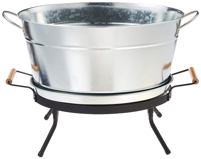 Tablecraft مجموعة دلو المشروبات من تابل كرافت، 6 جالون، مجلفن/أسود - Image 2